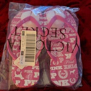 Victoria's Secret Pink Graphic Flip Flops